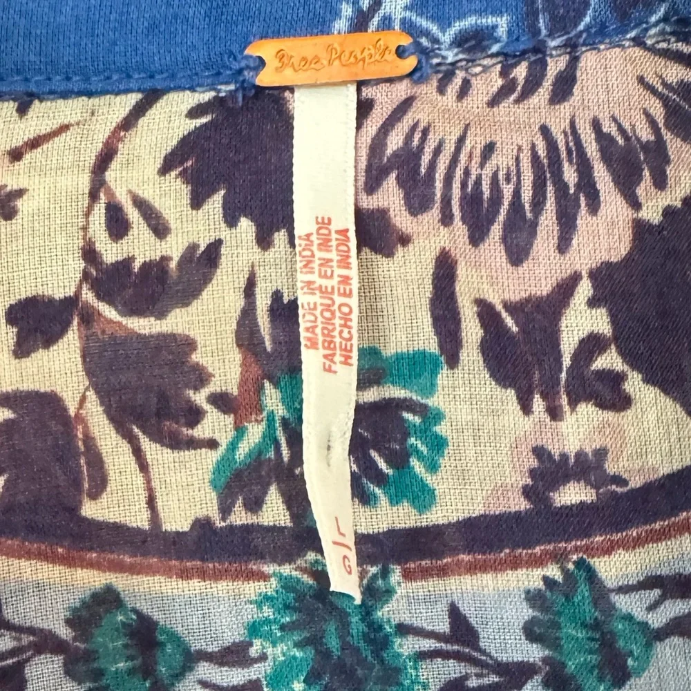 Free People Blue Paisley Button-Up Blouse - Picture 2 of 8